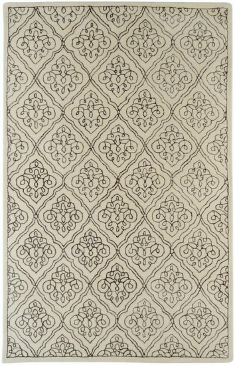Tiwari Home 1.5' x 1.5' Beige and Brown Hand Tufted Square Area Throw Rug